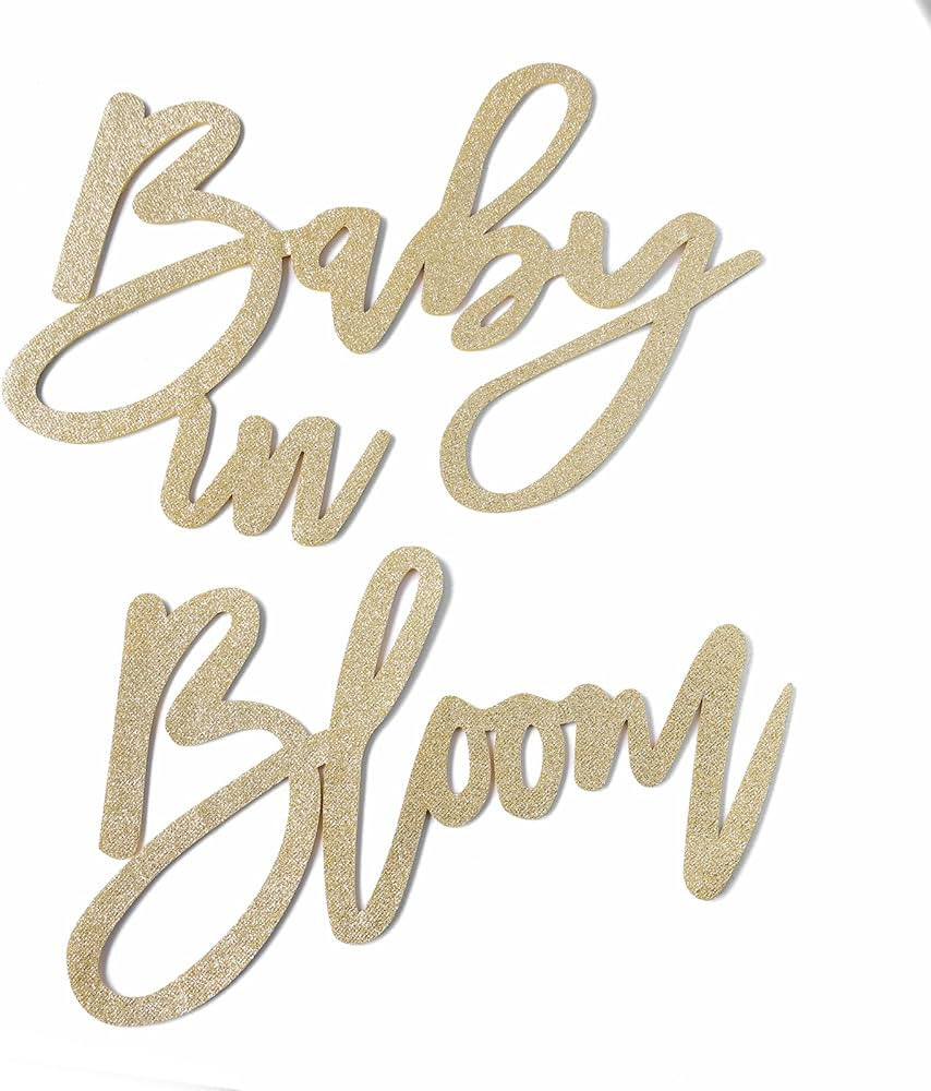 Champagne Baby in Bloom Sign - Large Glitter Baby Shower Felt Banner Letters for Baby Shower Arch... | Amazon (US)