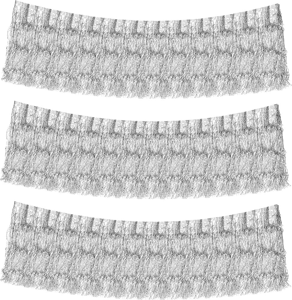 Mandala Crafts Tinsel Fringe Garland Metallic Silver Foil Fringe Garland - 20FT Tinsel Icicles St... | Amazon (US)