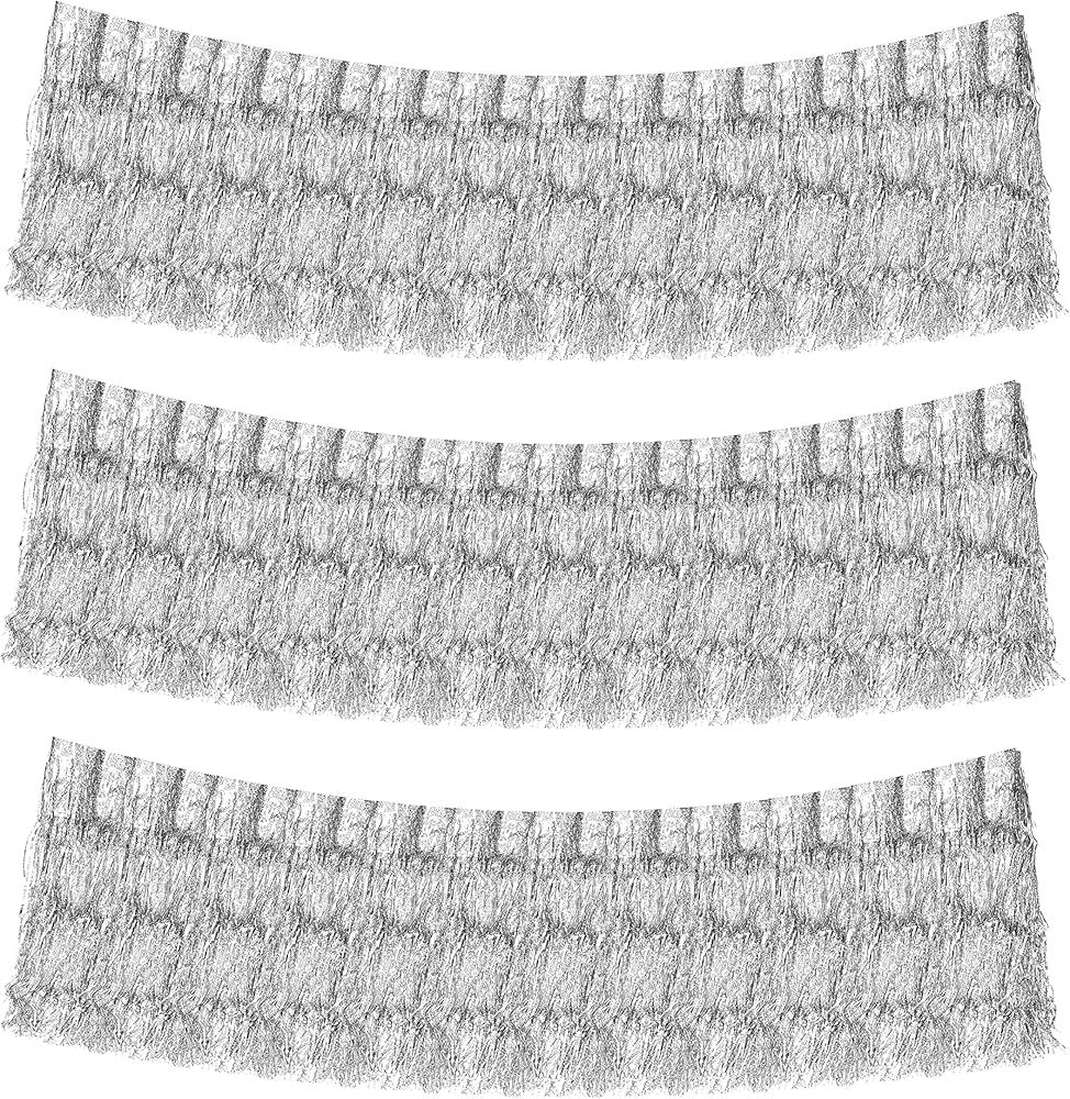 Mandala Crafts Silver Tinsel Garland - Tinsel Icicles Silver Tinsel Fringe Garland - 20 in X 20 F... | Amazon (US)