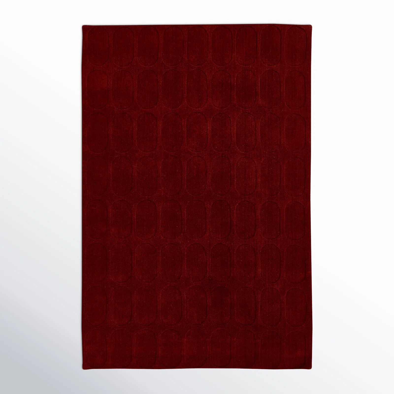 Mazzi Contour Hand Loomed Wool Geometric Burgundy Area Rug | Wayfair North America