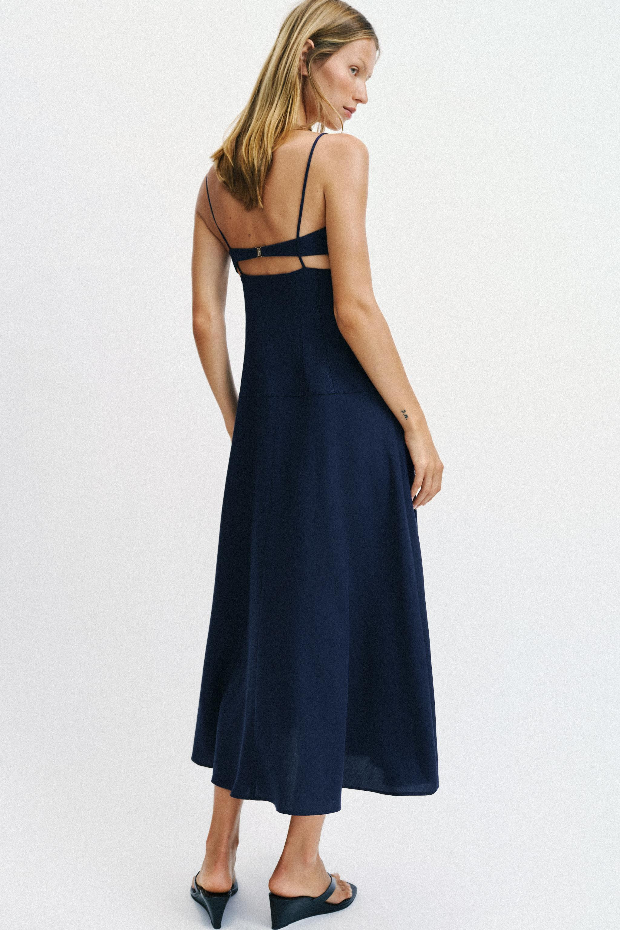 CUT OUT STRAPPY MIDI DRESS | Zara US