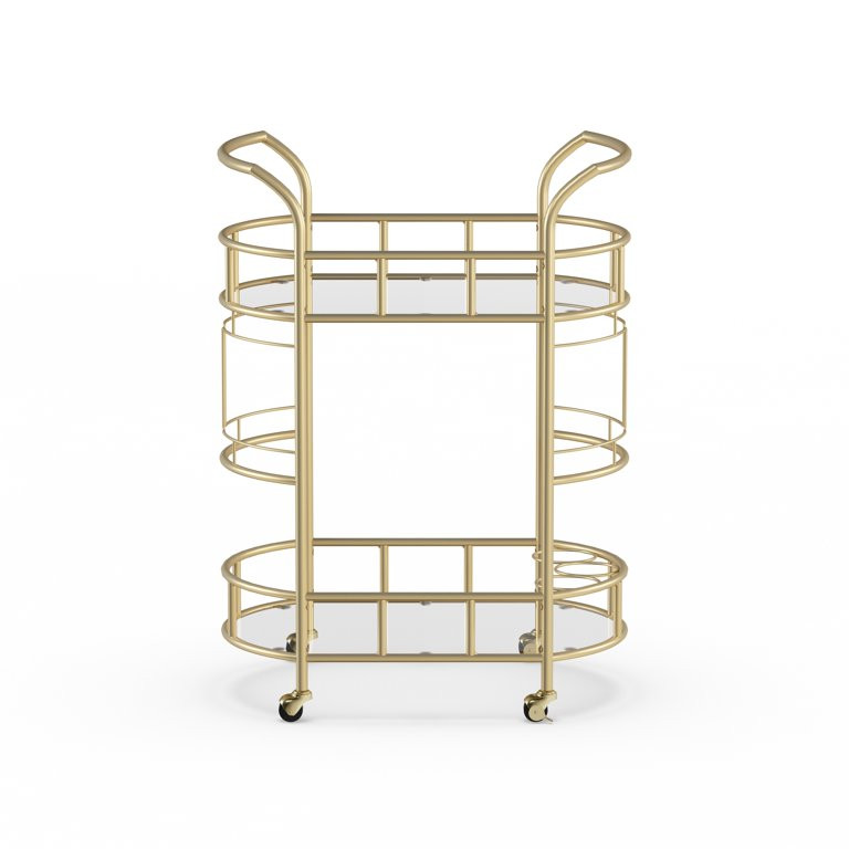 Sinclair 2-Tier Serving Cart in Gold | Walmart (US)