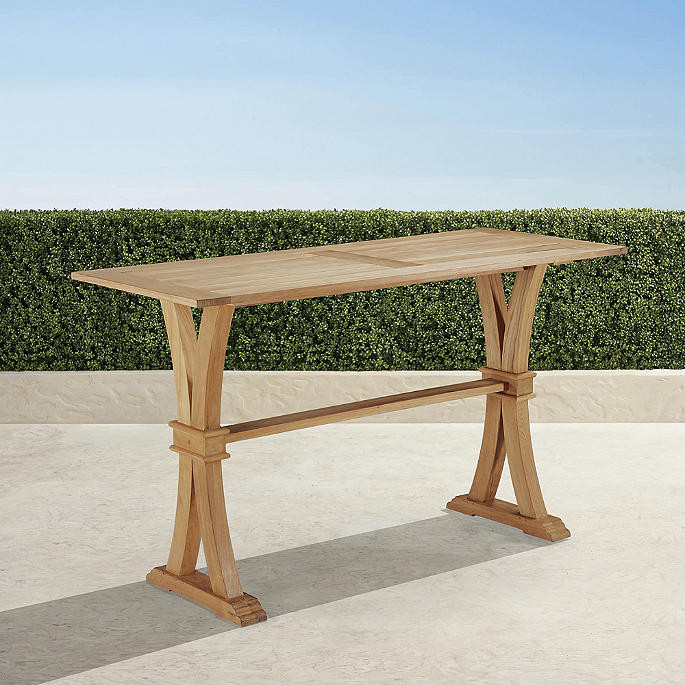 Teak Farmhouse Bar Table | Frontgate | Frontgate
