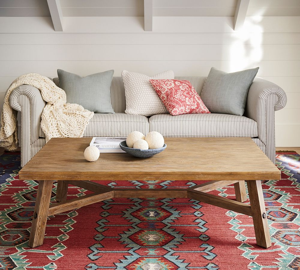 Rustic Farmhouse Rectangular Grand Coffee Table | Pottery Barn (US)