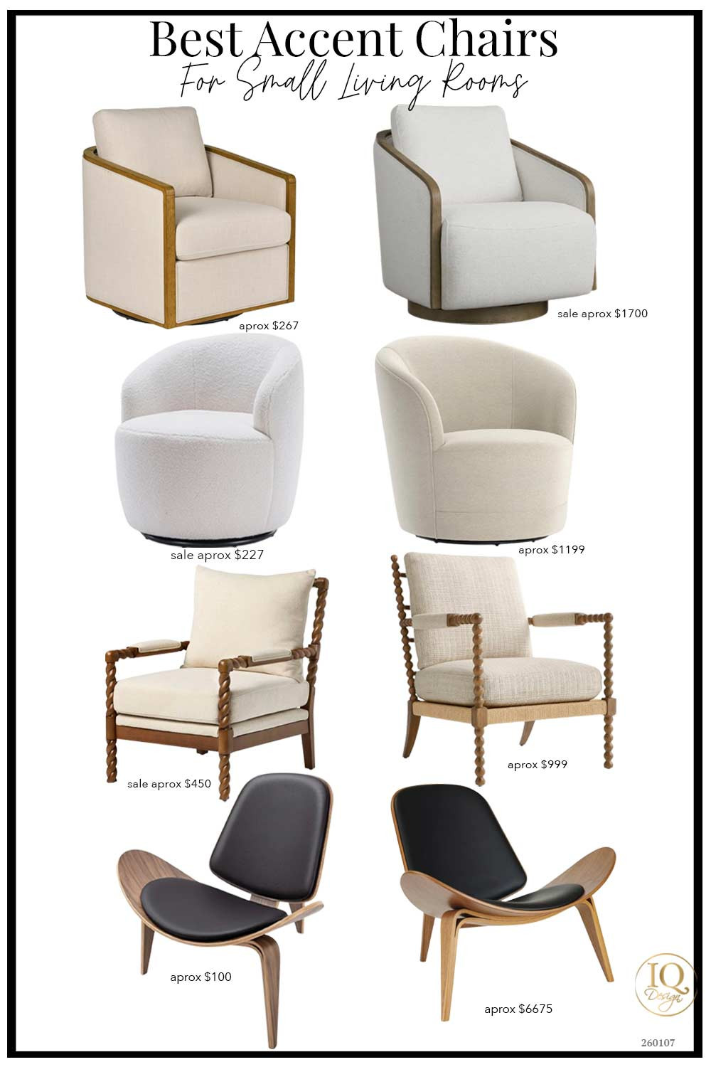 Look For Less Accent chairs perfect for your living room, bedroom, entryway, and foyer. Swivel chair, barrel chair, boucle swivel chair, wood frame turned legs, mid century modern armless chair. Blog 1/11/26

#LTKOver40 #LTKHome #LTKmomlife