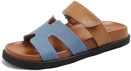 Women's Thick Platform Slide Sandals anti-slip Sole Open Toe Summer Flats Shoes | Amazon (US)