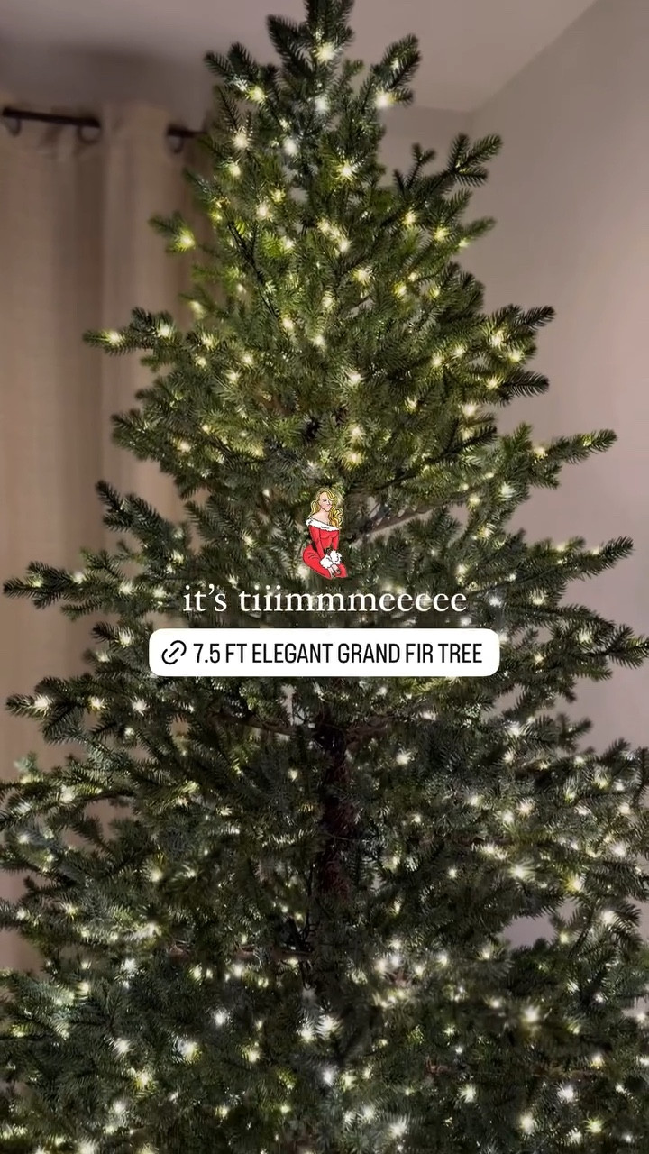 7.5 foot elegant grand fir faux Christmas tree!! I add some twinkling lights to give that viral tree effect from last year :) 

#LTKSeasonal #LTKHome #LTKHoliday