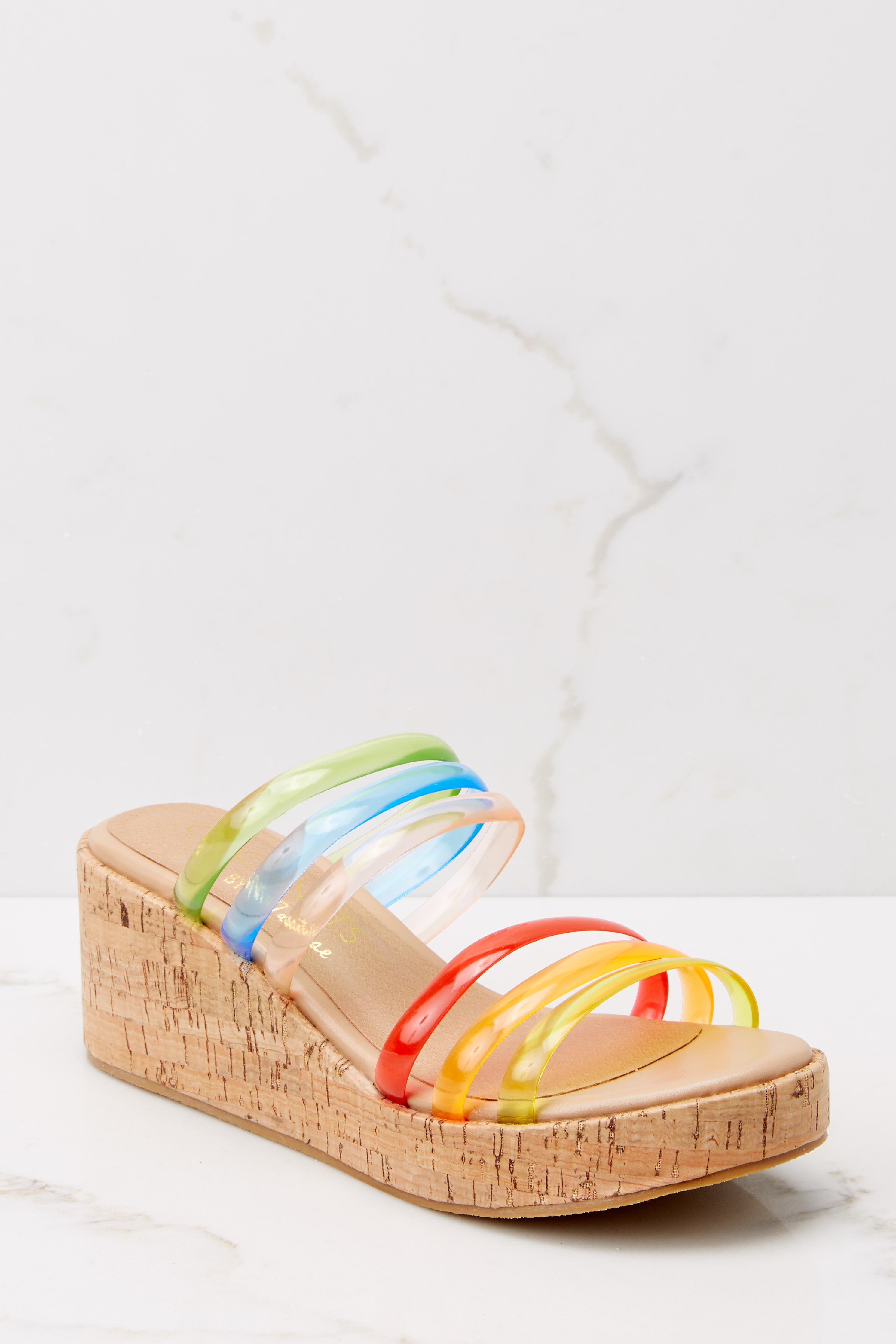 Mecca Rainbow Platform Sandals | Red Dress 