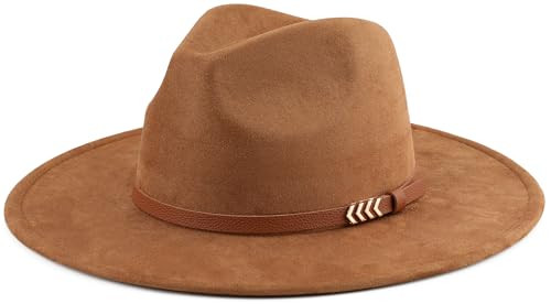 Wide Brim Fedora Hat for Men Women Big Rancher Felt Hat | Amazon (US)