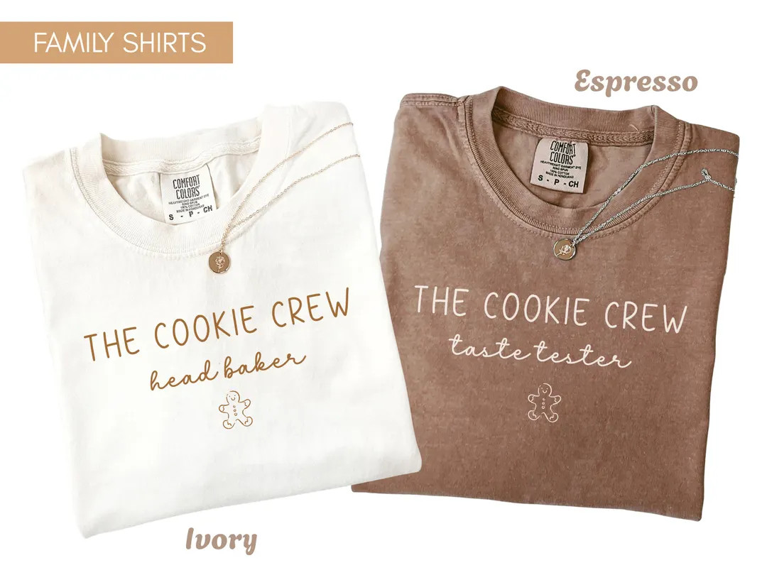 Comfort Colors® Cookie Crew Christmas Baking Shirt, Matching Family Holiday Tee, Festive Cookie ... | Etsy (US)