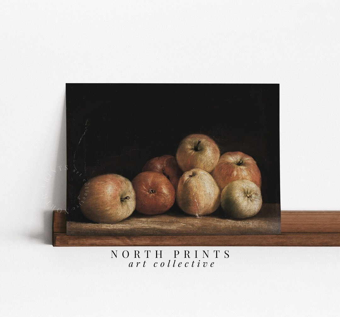 Dark Rustic Apple Kitchen Print, Vintage French Still Life Oil Painting, PRINTABLE Digital Art | ... | Etsy (US)