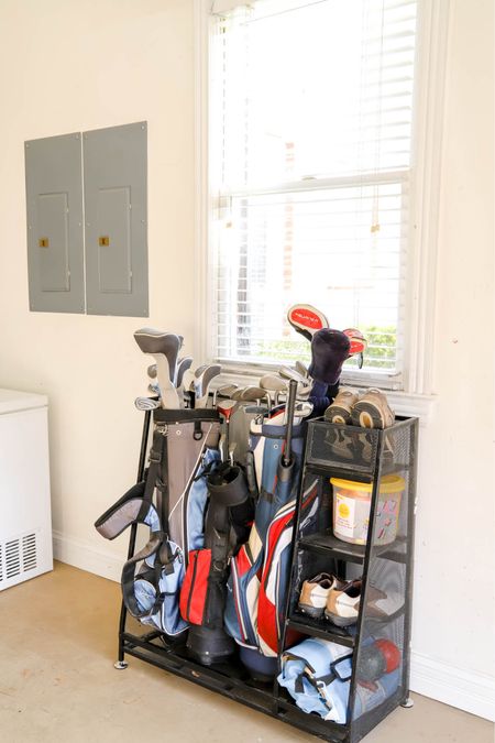 This golf bag and accessories organizer has been a great addition to our garage .

#LTKhome