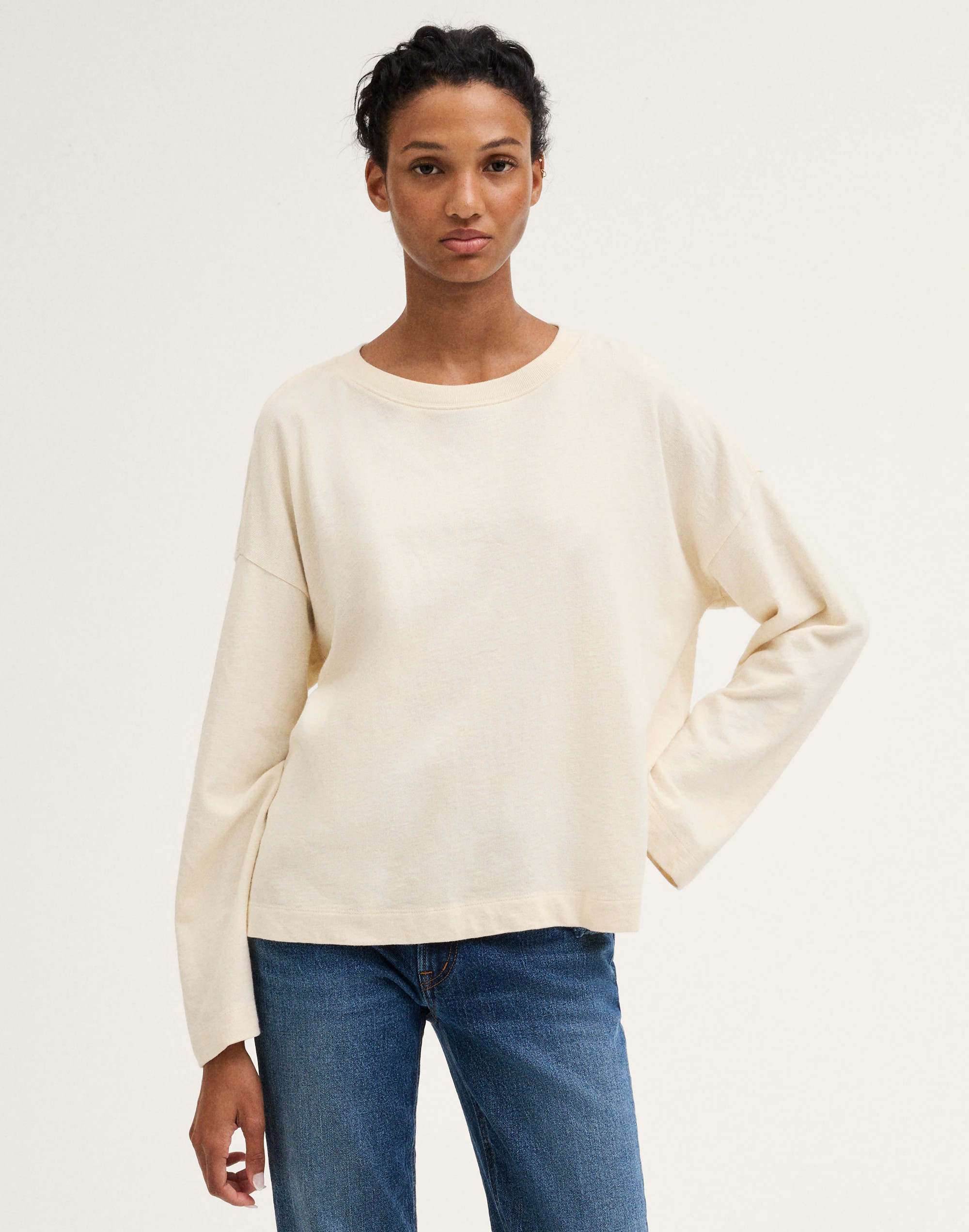 Easy Crewneck Long-Sleeve Tee in Sunday Slub | Madewell