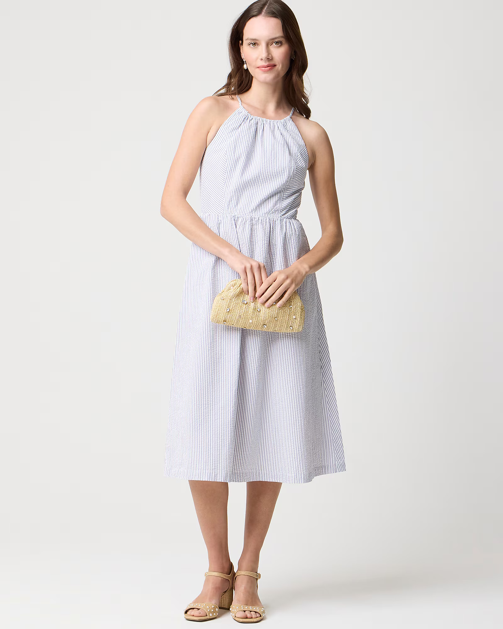 Strappy seersucker dress | J.Crew Factory