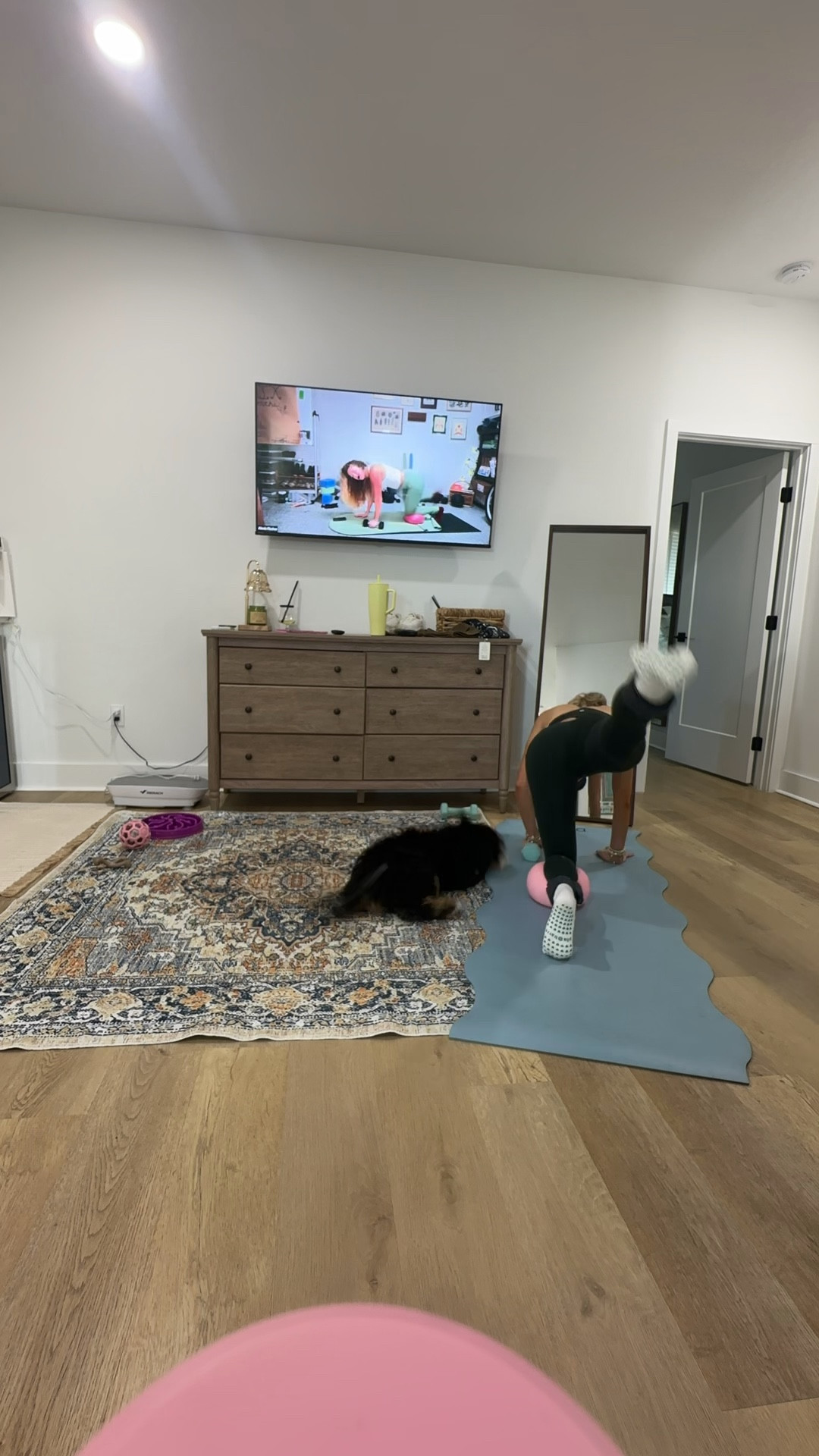 I am wearing a Lululemon workout set my sports bra is the Lululemon flow y bra nulu light supports A-C cups in size 2 in color rainforest green and my leggings are the wunder train high rise tight 25” pockets size 2 in rainforest green. 

My workout and workout gear for my daily workout. I take pilates classes from @lexfish  on Instagram she has a whole online platform and membership! Most of my pilates gear and tools are from Bala. Bala use code SLOANE15. 
#workoutgear #workoutwear #pilates #ootd #outfit #athleticwear #athleticoutfit #bikershorts #sportsbra #pilatesoutfit #athleisure #bala #pilatesworkout #pilateslovers #pilatestiktok #balabangle#LTKFindsUnder100  @lululemon 

#LTKfitnessgoals #LTKActive #LTKmorningroutine