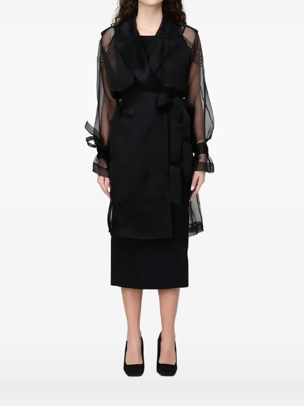 sheer trench coat | Farfetch Global