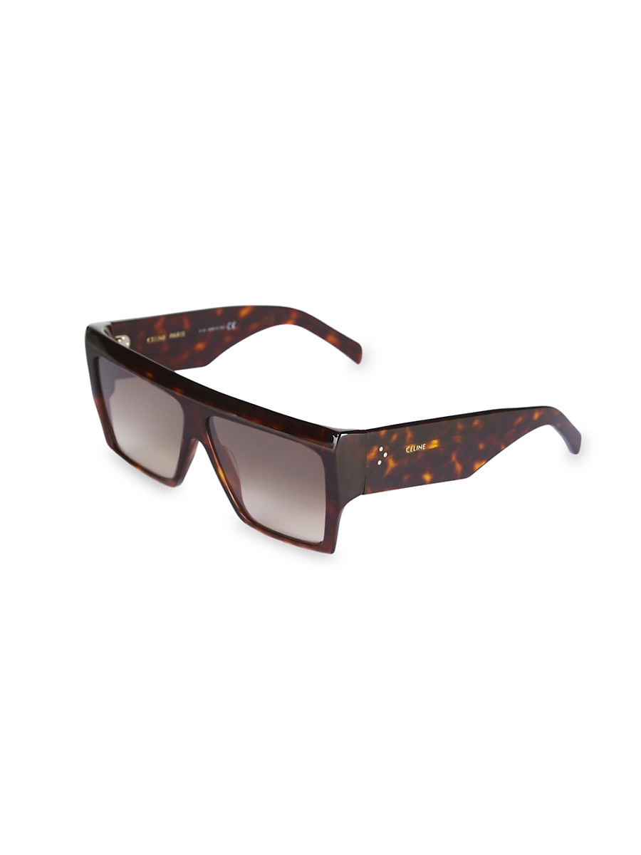 Men's 60MM Oversized Square Sunglasses - Havana | Saks Fifth Avenue