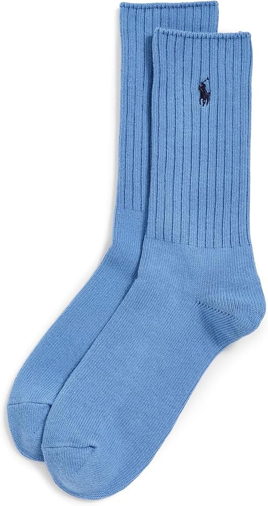 POLO RALPH LAUREN mens Cotton Ribbed Dress Crew Socks - 1 Pair Pack - Solid Color Cushioned Comfo... | Amazon (US)