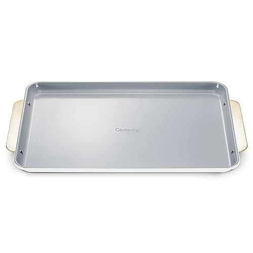 Caraway Non-Stick Ceramic Baking Sheet - Naturally Slick Ceramic Coating - Non-Toxic, PTFE & PFOA Free - Perfect for Baking, Roasting, and More - Large (18" x 13") - White | Amazon (US)