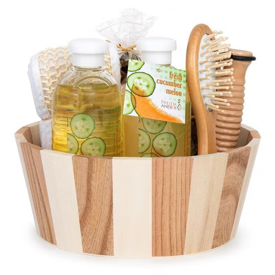 Spa Gift Basket with Massage & Reflexology Tools Cucumber Melon Bath & Body Valentines Gift Set for Women Home Spa Self Care Kit | Target