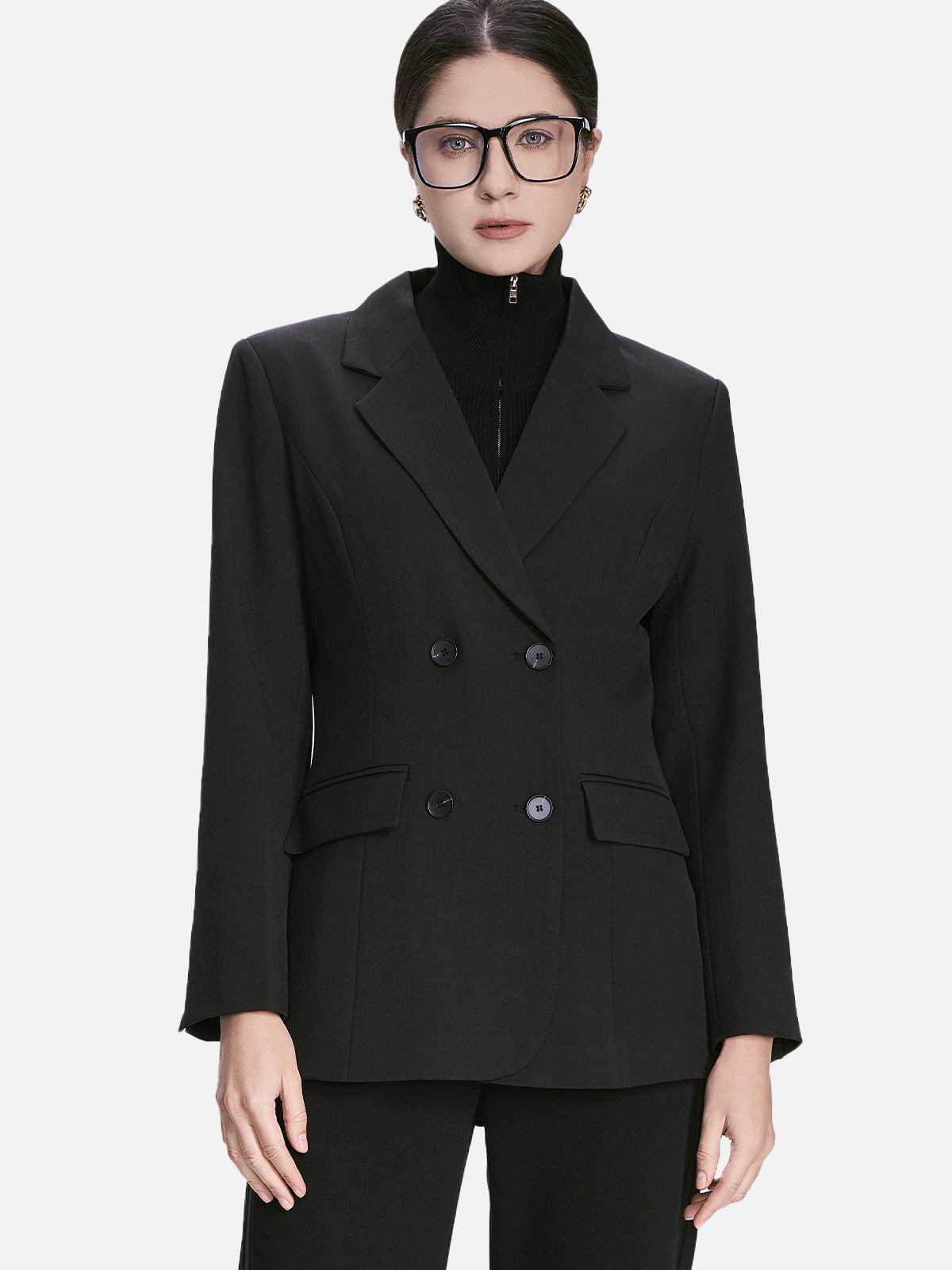 Double-Breasted Draped Suit Jacket | SDEER