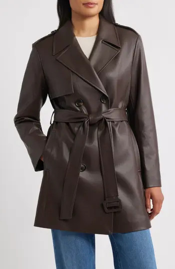 Sam Edelman Faux Leather Trench Coat | Nordstrom | Nordstrom