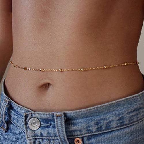 Nicute Boho Waist Chain Simple Belly Chains Summer Beach Body Accessories Jewelry for Women and Girl | Amazon (US)