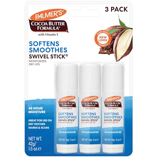 Palmer's Cocoa Butter Formula Moisturizing Swivel Stick with Vitamin E, Lip Balm for Valentine's Day, Face & Body Moisturizer Stick, Ideal for Treating Dry Skin Patches (Pack of 3) | Amazon (US)
