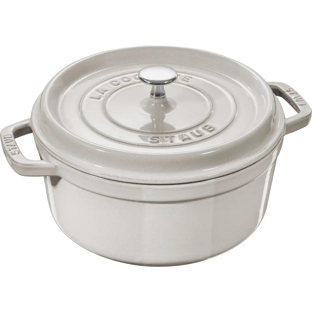 Staub 7-Quart Enameled Cast Iron Dutch Oven in Matte White Truffle at Nordstrom | Nordstrom