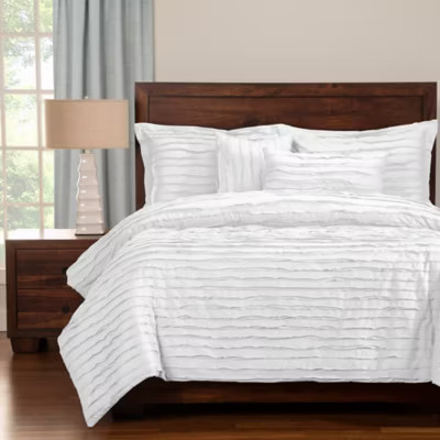 Tattered Full Duvet Cover Set with Comforter Insert in White | Bed Bath & Beyond