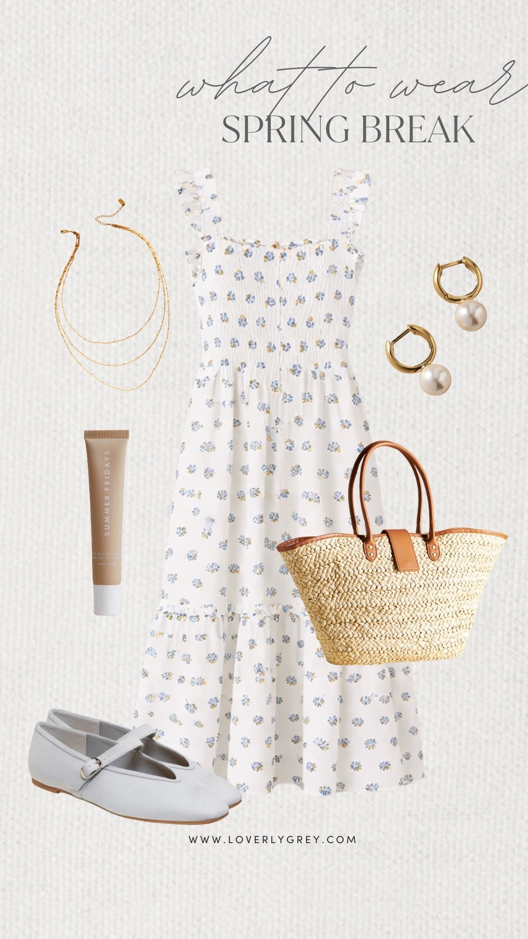 Loverly Grey, what to wear for spring break! I think this patterned dress form Anthropologie is perfect to pack for spring break. I’d pair it with a layered necklace, simple Old Navy flats, and a raffia tote to carry all my things! Loverly Grey, what to wear, spring break 

#LTKootd #LTKgrwm #LTKTravel