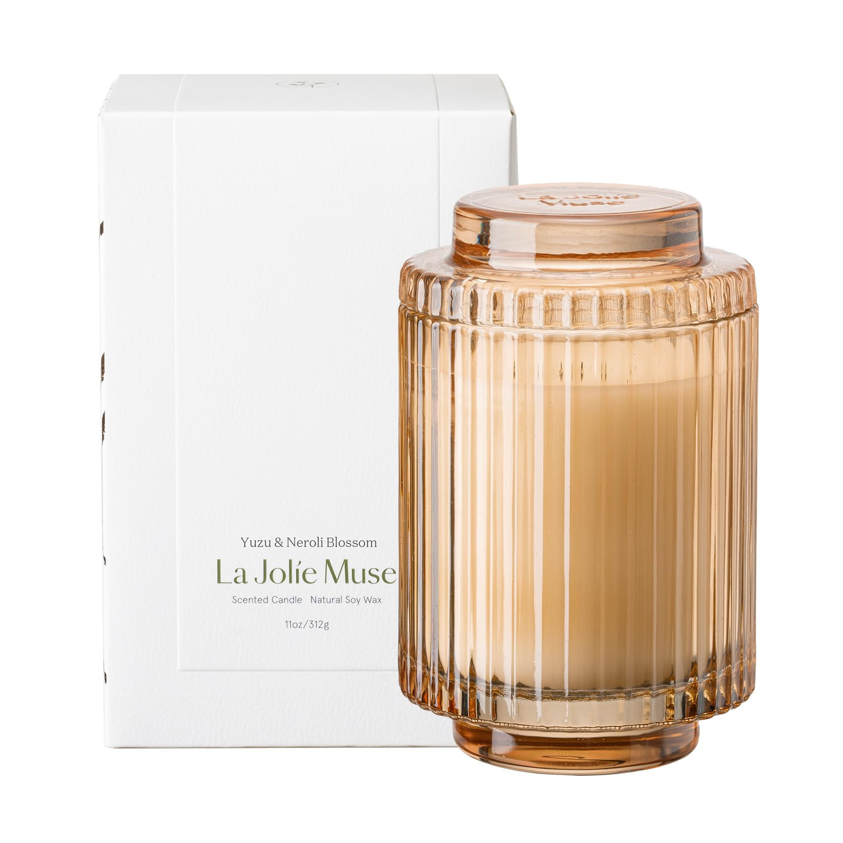 LA JOLIE MUSE Citrus Candle, Yuzu & Neroli Blossom Candle, Scented Candle Gifts for Women&Men, Na... | Amazon (US)