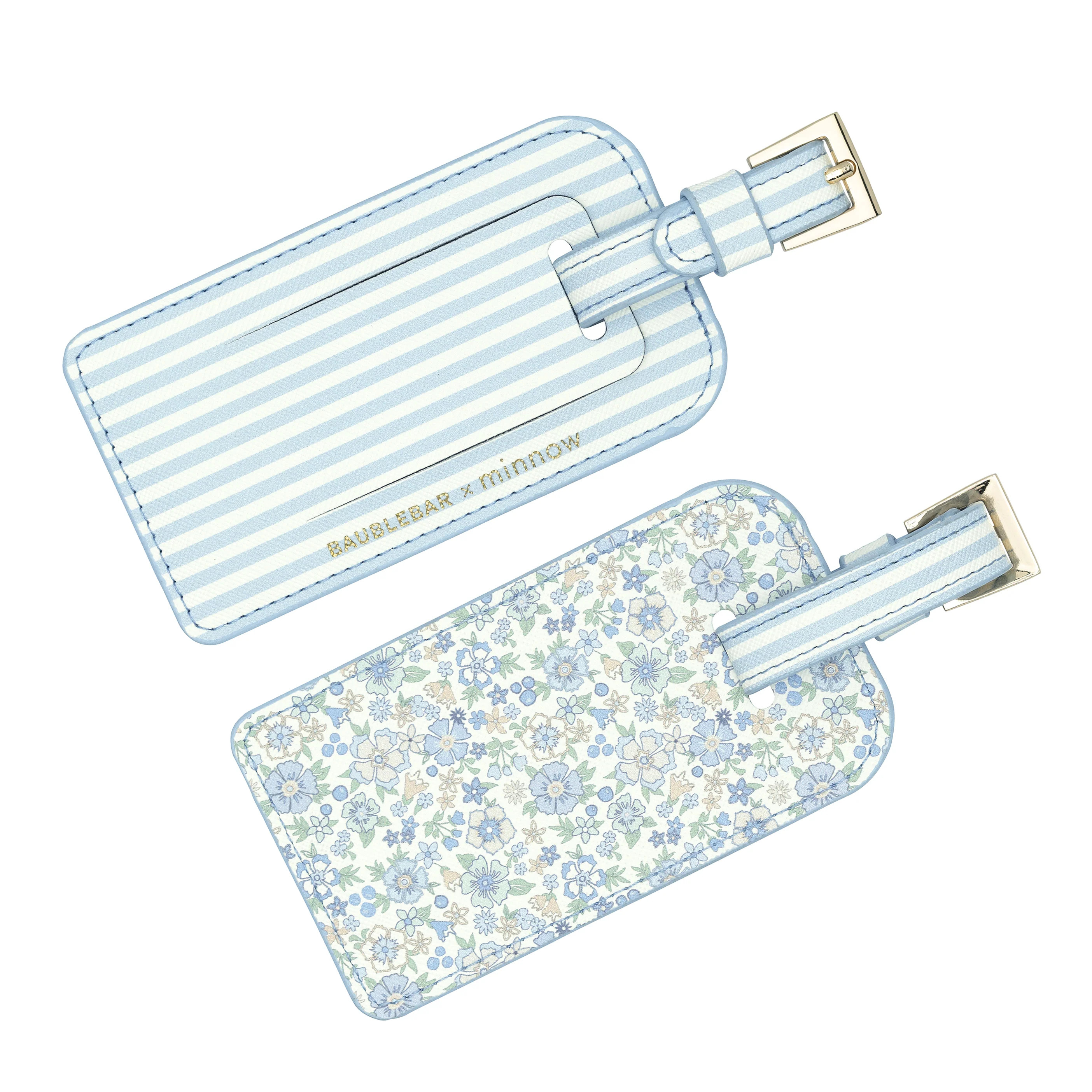 baublebar x minnow slate floral luggage tag | minnow