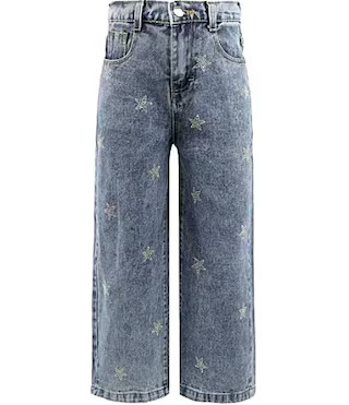 Lola The Boys LittleBig Girls Crystal Stars Wide Leg Jeans - 12 | Dillard's
