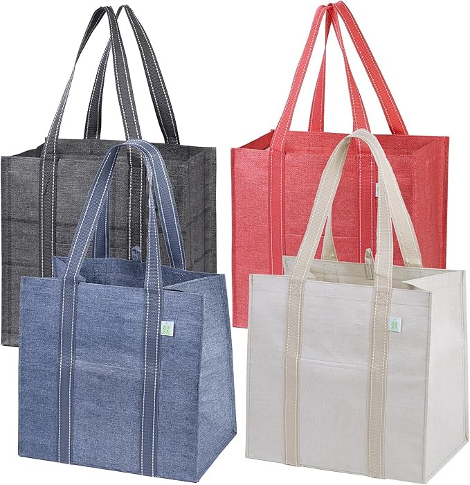 VENO Reusable Grocery Bags Shopping Bags Random Colors | Amazon (US)