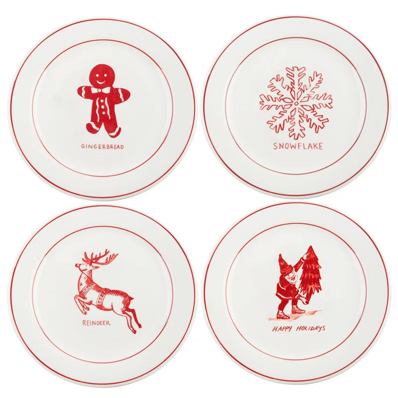 Holiday Icon 8.5" Salad or Dessert Plate (Set of 4) | Wayfair North America