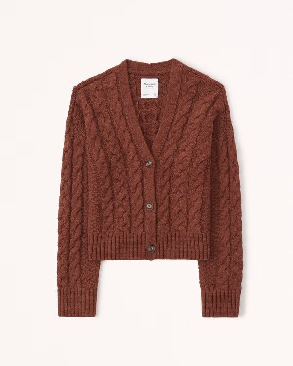 Women's Chenille Cable Short Cardigan | Women's Clearance | Abercrombie.com | Abercrombie & Fitch (US)