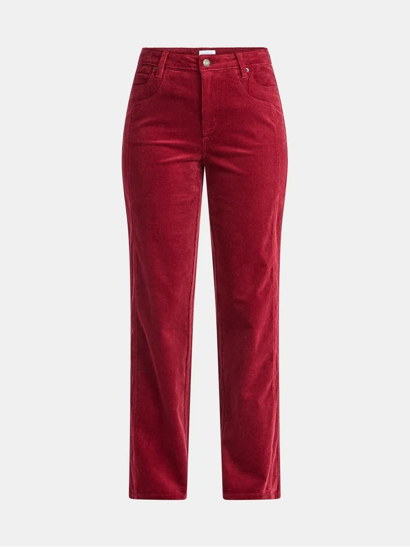 Time and Tru Women's and Women's Plus Corduroy Seamed Wide Leg Pants, 31" Inseam, Sizes 2-22 - Wa... | Walmart (US)