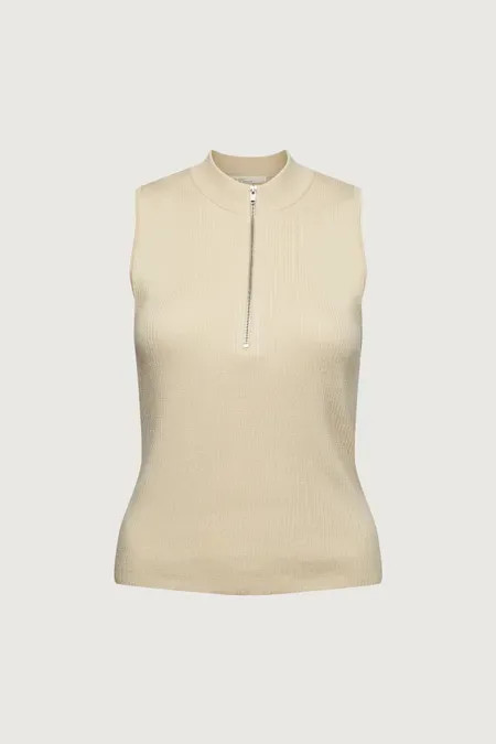 SLEEVELESS MOCKNECK HALF-ZIP SWEATER | OAK + FORT
