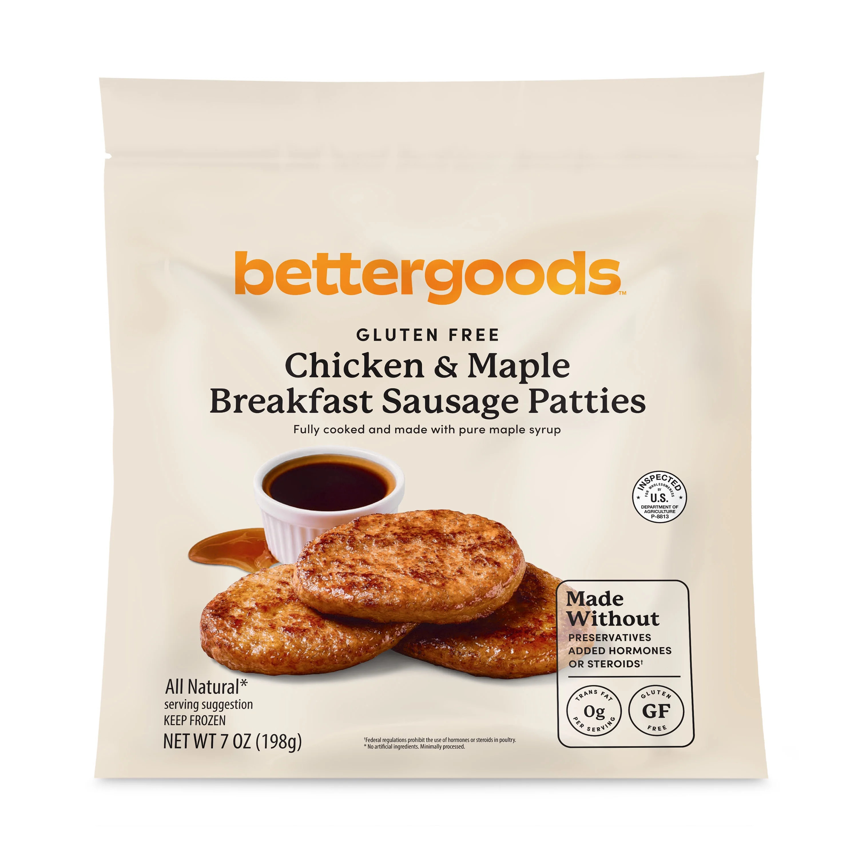 bettergoods Gluten Free Maple Chicken Sausage Patties, 7 oz | Walmart (US)