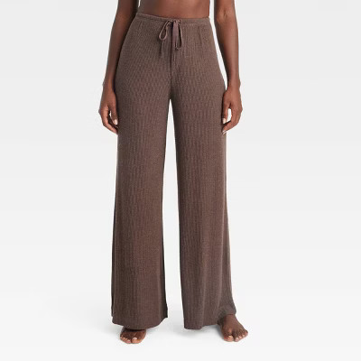 Women's Cozy Ribbed Wide Leg Pants - Auden™ | Target