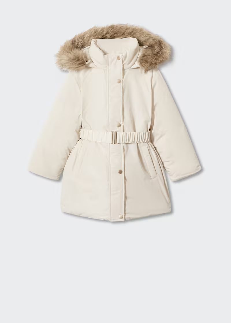 Faux fur hood coat | MANGO (US)