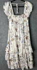 Anthropologie Dress Midi  Tiered Cap Sleeve Floral Size Large Sold Out Online | eBay | eBay US