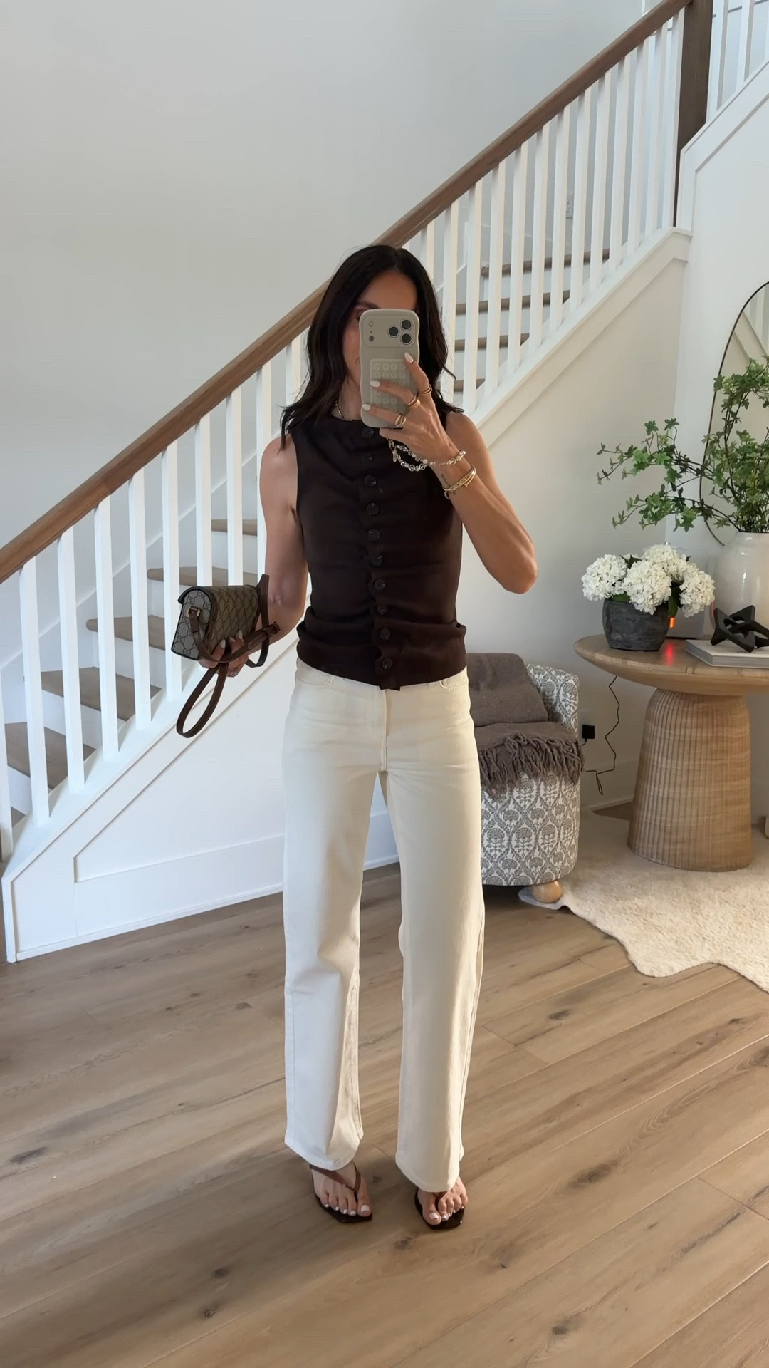 Dinner ootd - wearing xs in top, 25 in jeans , sandals tts 

#LTKootd #LTKgrwm #LTKOver40