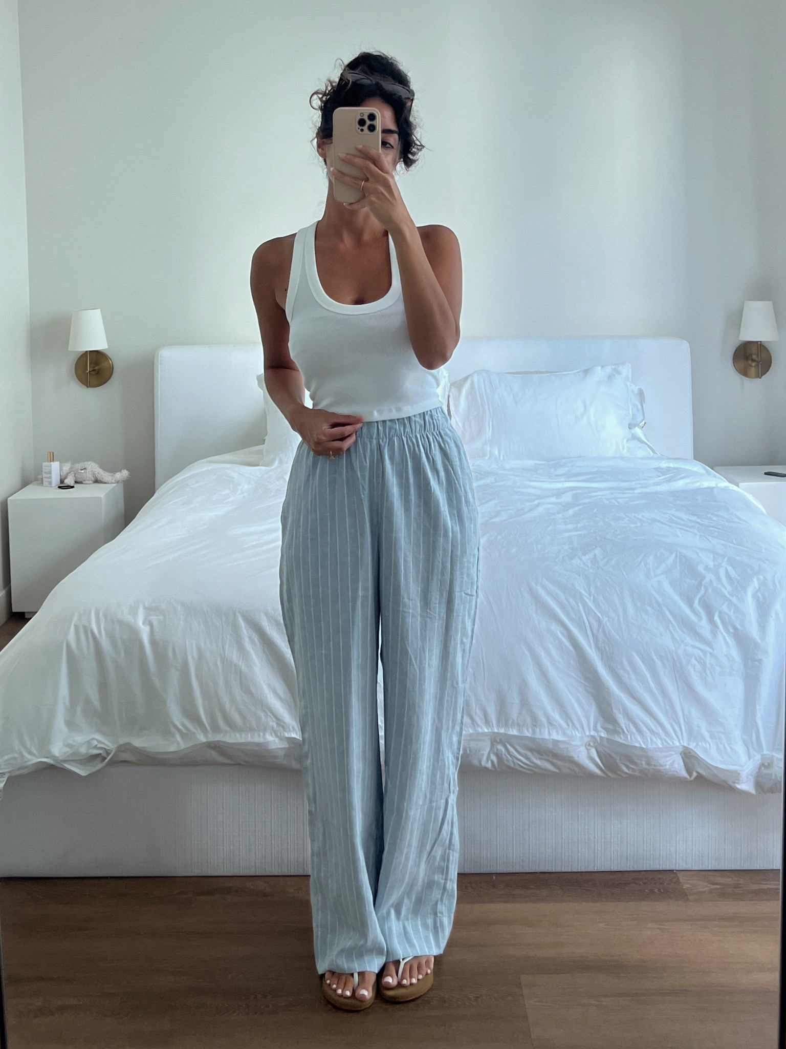 20% whole outfit (sale ends tomorrow)! Love these linen pants, great material, little wrinkle, good quality. wearing xs regular. Height is 5’5”

Perfect easy summer tank (tad see through as most white tanks are wearing a bandeau under) size small. 

- linking other great basics 

#LTKFindsUnder100 #LTKFindsUnder50 #LTKTravel