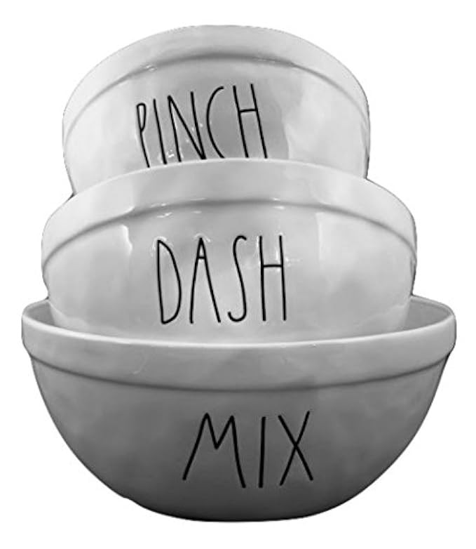 Artisan Collection Rae Dunn Set of 3 Nesting Mixing Ceramic Bowls - Pinch, Dash, Mix | Amazon (US)