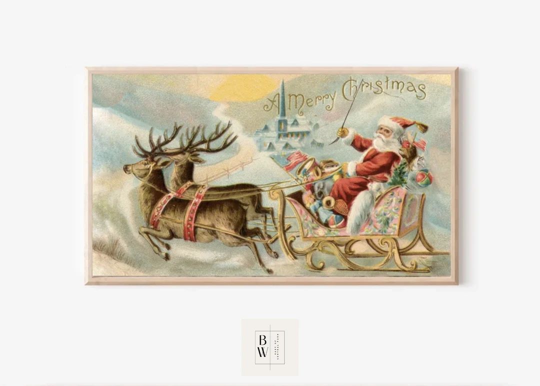 Samsung Frame TV Art | Christmas Art | Vintage Santa Claus | Samsung TV Art | Digital Download | ... | Etsy (US)