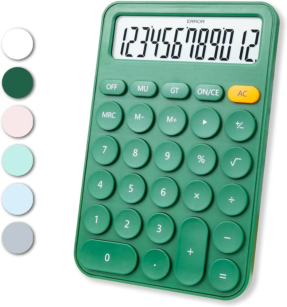 Standard Calculator 12 Digit,6.2 * 4.2in Desktop Large Display and Buttons,Calculator with Large ... | Amazon (US)