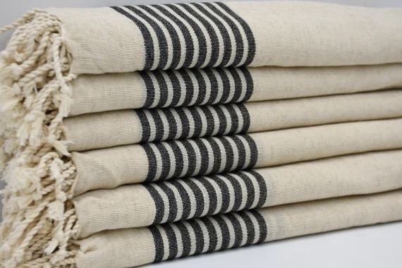 Black Striped Linen Towel,Turkish Peshtemal,Peshtemal,Bath Towel,Beach Peshtemal,Spa Towel,Towel,... | Etsy (US)