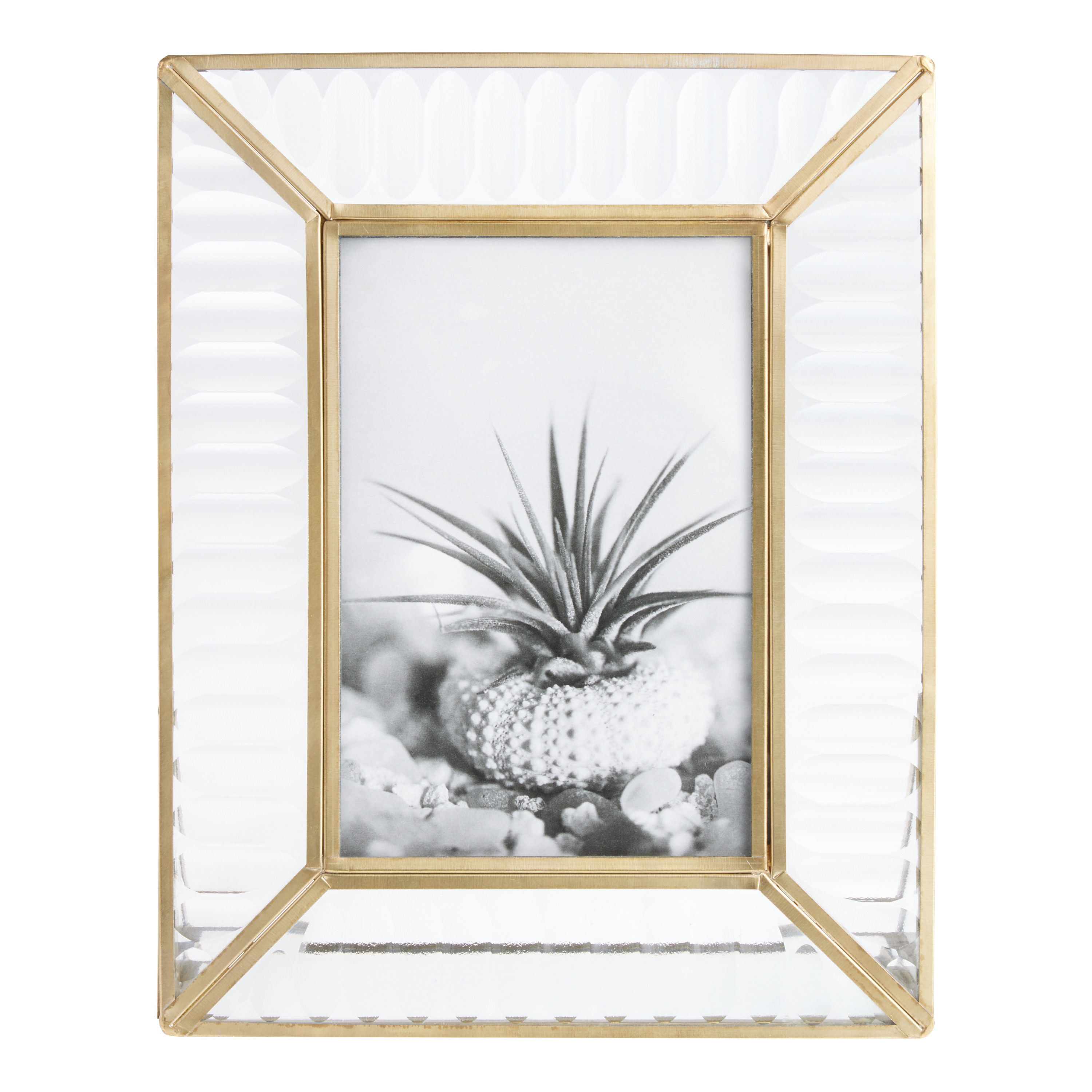 Fluted Glass and Antique Brass Frame | World Market